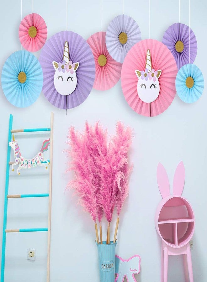 Balloonistics Unicorn Party Supplies with Paper Fan Decorations -Set of 8, Multicolour - Image 5